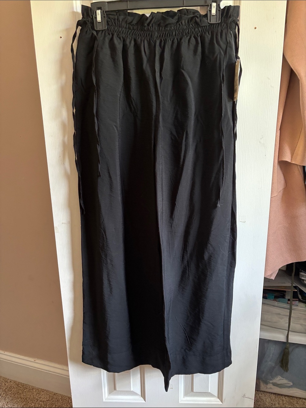 a new day Black Wide-Leg Pull-On Pants with Paperbag Waist